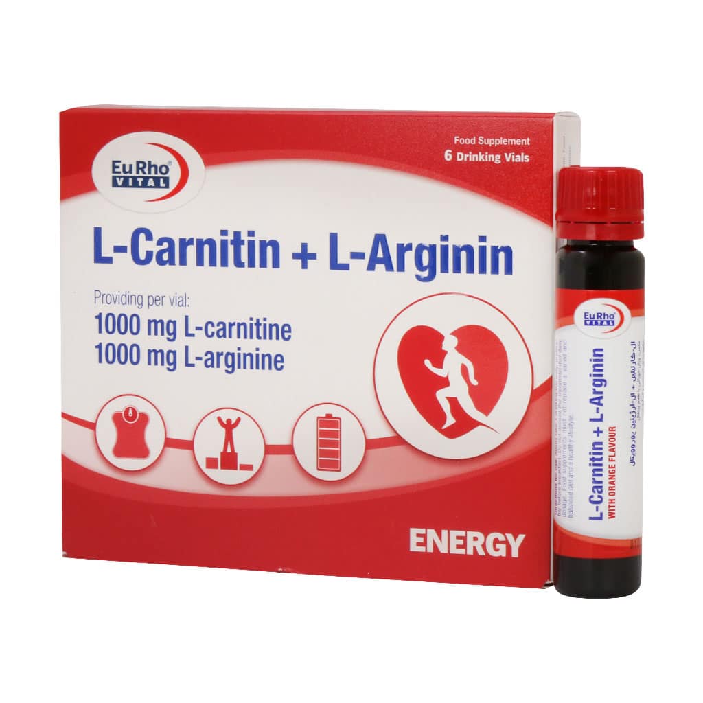 ویال خوراکی ال کارنیتین و ال آرژینین یوروویتال 6 عددی