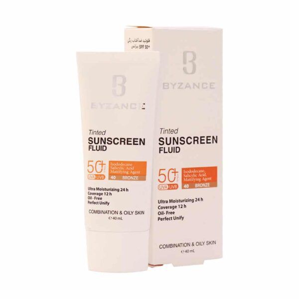 فلوئید ضد آفتاب SPF50 پوست چرب رنگی بیزانس