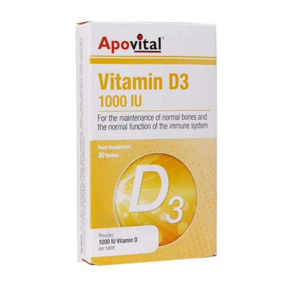 قرص ویتامین D3 1000 آپوویتال 30 عددی