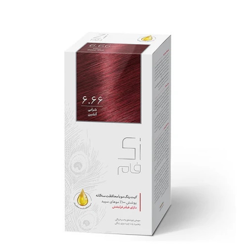 کیت رنگ مو شرابی آتشین شماره 6/66 زی فام