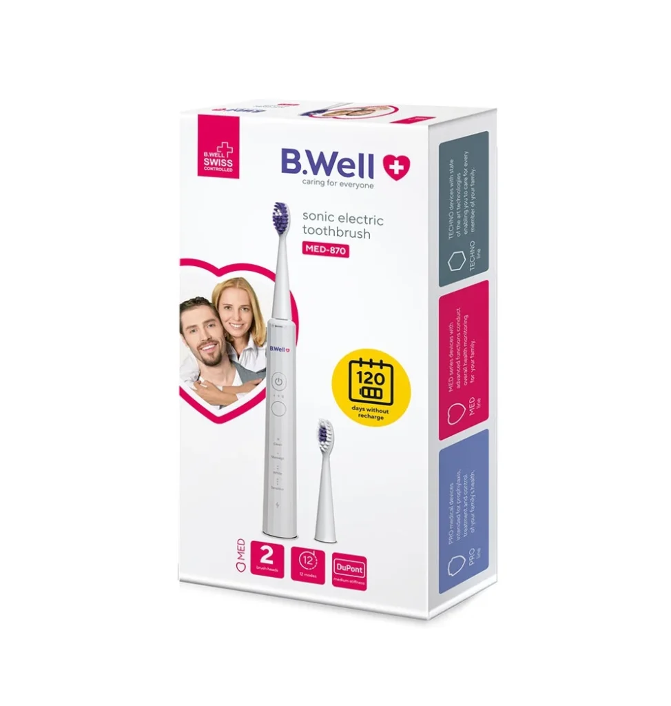 مسواک برقی بی ول مدل MED 870 سفید با طراحی زیبا و کارایی بالا